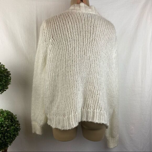 Anthropologie Wooden Ships White Soft Cozy Open Loose Cardigan Sweater S - Picture 2 of 3